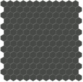 1" Retro Black Matte Hex Mosaic | Tile Center