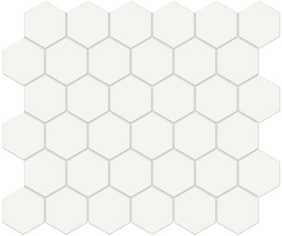 2" White Matte Hex Mosaic | Tile Center
