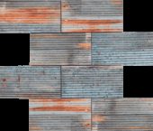 2.8"x6" Rust Industrial Linear Relief Pattern Glazed Ceramic Mosaic | Tile Center