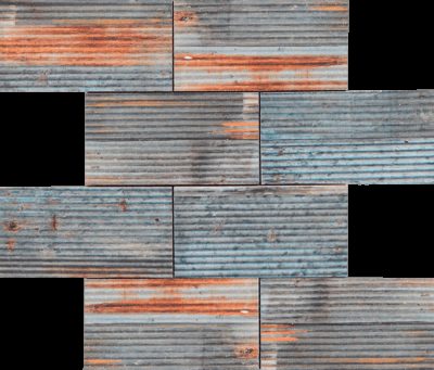 2.8″x6″ Rust Industrial Linear Relief Pattern Glazed Ceramic Mosaic