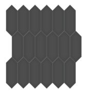 2x5 Retro Black Glossy Picket Mosaic | Tile Center