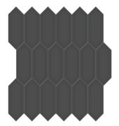 2x5 Retro Black Matte Picket Mosaic | Tile Center