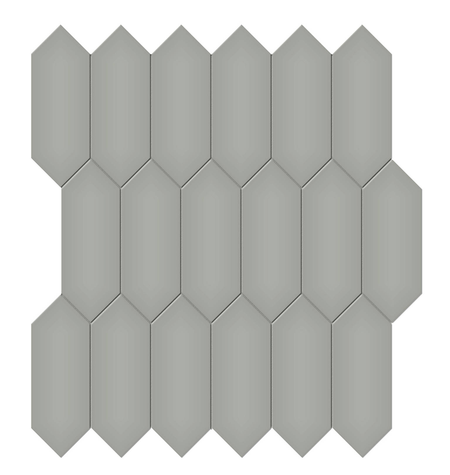 2x5 Taupe Glossy Picket Mosaic | Tile Center