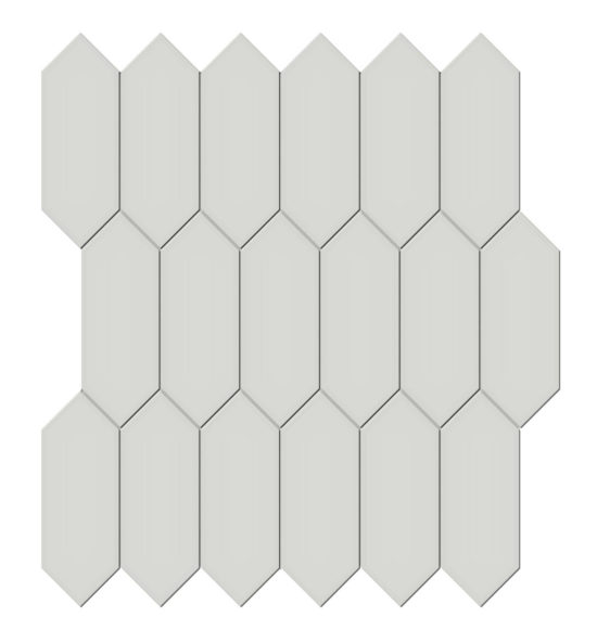 2x5 Warm Grey Glossy Picket Mosaic | Tile Center