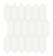 2x5 White Glossy Picket Mosaic | Tile Center
