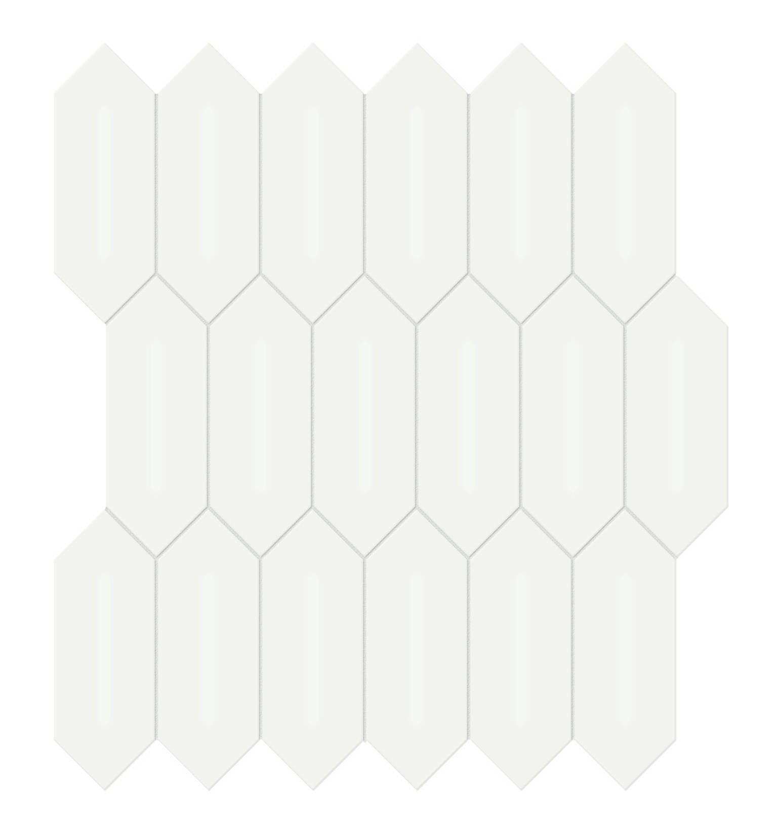 2x5 White Matte Picket Mosaic | Tile Center