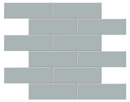 2x6 Cloud Blue Glossy Brick Mosaic | Tile Center