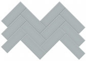2x6 Cloud Blue Glossy Herringbone Mosaic | Tile Center