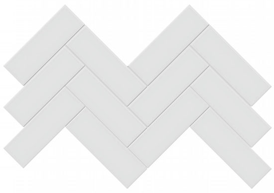 2x6 Gallery Grey Glossy Herringbone Mosaic | Tile Center