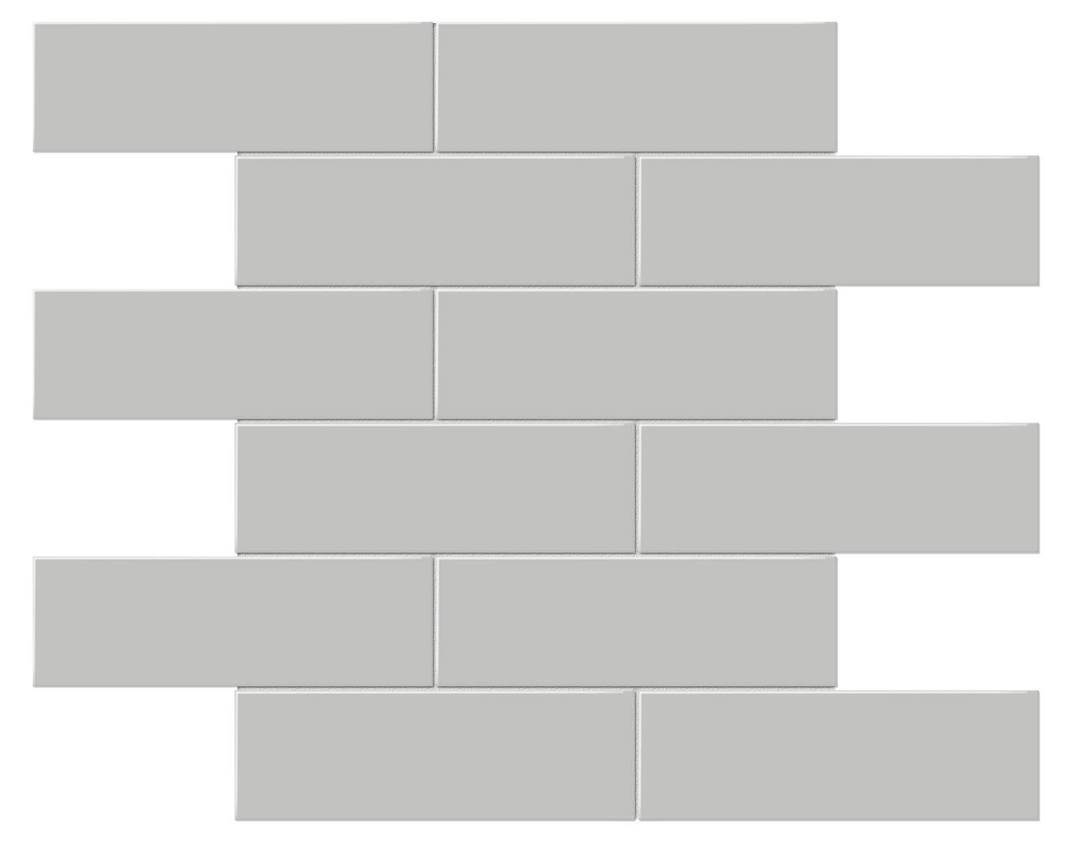 2x6 Loft Grey Glossy Brick Mosaic | Tile Center