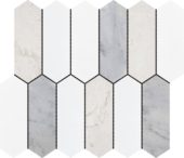 2"x6" Picket White Grey Beige Marble Mix | Tile Center