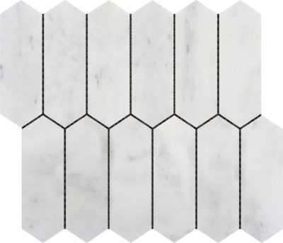 2″x6″ Picket White Grey Marble