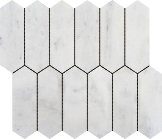2″x6″ Picket White Grey Marble