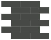 2x6 Retro Black Glossy Brick Mosaic | Tile Center