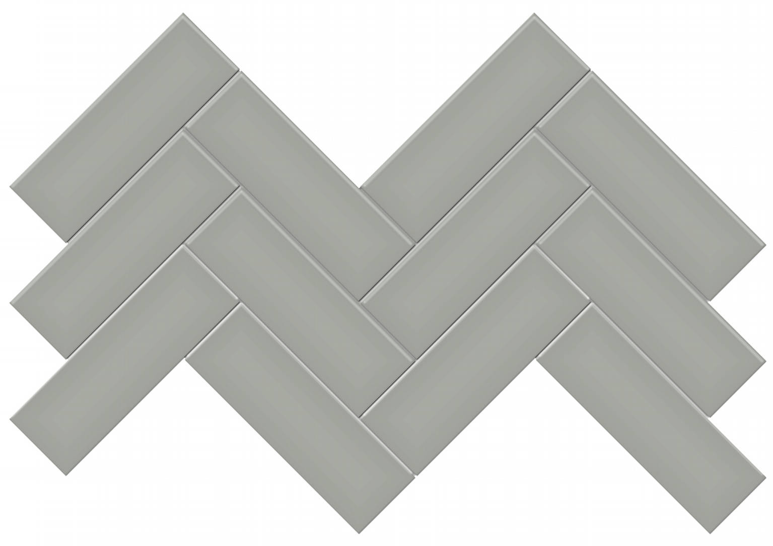 2x6 Taupe Glossy Herringbone Mosaic | Tile Center