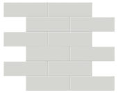 2x6 Warm Grey Glossy Brick Mosaic | Tile Center
