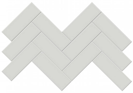 2x6 Warm Grey Glossy Herringbone Mosaic | Tile Center
