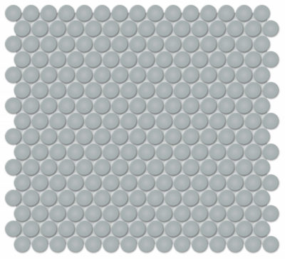 3/4″ Cloud Blue Matte Penny Round Mosaic