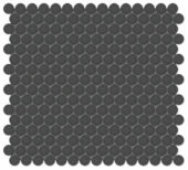 3/4" Retro Black Matte Penny Round Mosaic | Tile Center