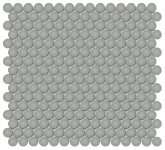 3/4" Taupe Glossy Penny Round Mosaic | Tile Center