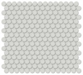 3/4" Warm Grey Glossy Penny Round Mosaic | Tile Center
