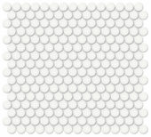 3/4" White Glossy Penny Round Mosaic | Tile Center