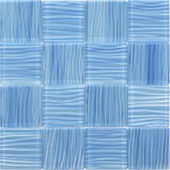 3"X3" Glass Pool Striped Light Blue Mosaic | Tile Center