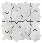 3"x3" Cross & Star White Grey Marble | Tile Center