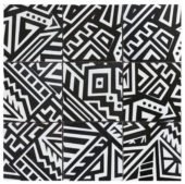 4"X4" Aztec Native Series Black & White Glazed Ceramic Mosaic | Tile Center