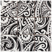 4"X4" Maori Native Series Black & White Glazed Ceramic Mosaic | Tile Center