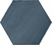 6" Azure Ink Glossy Hexagon | Tile Center