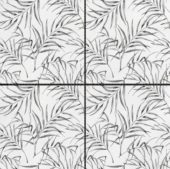 6"x6" Grey Palm Leaf Printed White Marble | Tile Center