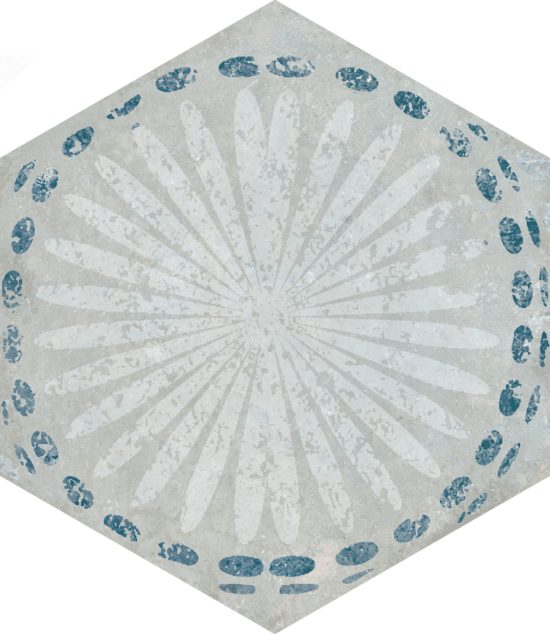 Alma 5.5X6.3 Grey Decor Hexagon | Tile Center