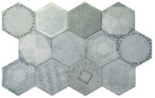 Alma 5.5X6.3 Grey Decor Hexagon | Tile Center