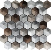 Aluminum Hexagon 19 Brown Mosaic | Tile Center