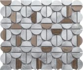 Aluminum & Marble Semi Circle 19 Brown | Tile Center