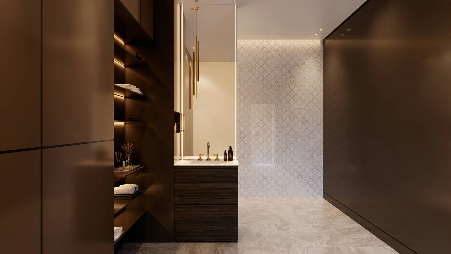 Ardor Infatuation Arabesque Polished Mosaic | Tile Center