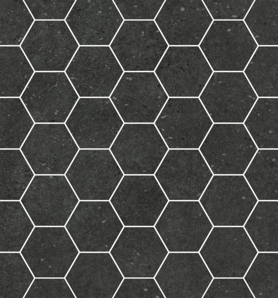 Ashland 3″ Hexagon Black Mosaic
