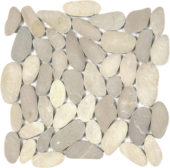 Beige Xl Sliced Matte Pebble Interlocking Mosaic | Tile Center