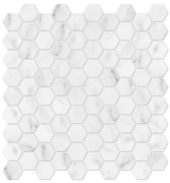 Bianco Venatino 1.25 Polished Hexagon Mosaic | Tile Center