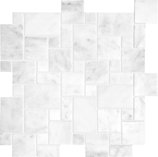 Bianco Venatino Mini Versailles Polished Mosaic | Tile Center