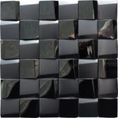 Black 3D Metal Mix Finish 2"x2" 11.5"x11.5" | Tile Center