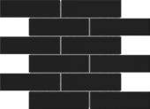 Black Brick Pattern Glossy Glazed Ceramic 2"x6" | Tile Center