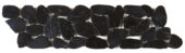 Black Sliced Polished Pebble Interlocking Border | Tile Center