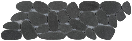 Black Sliced Reconstituted Pebble Interlocking Mosaic | Tile Center