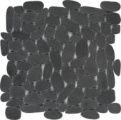 Black Sliced Reconstituted Pebble Interlocking Mosaic | Tile Center