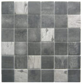 Black/Grey Recycled Glass Mix 2X2" Square Mosaic | Tile Center