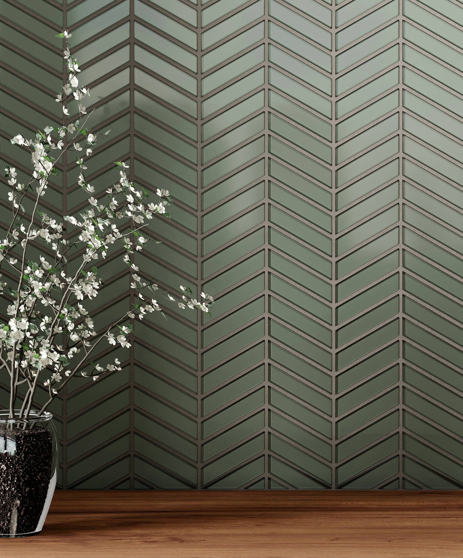 Bliss Element Smoke Chevron Mosaic | Tile Center