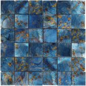 Blue Aluminum 2"x2" Mix Mosaic | Tile Center