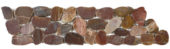 Brown Sliced Polished Pebble Interlocking Border | Tile Center